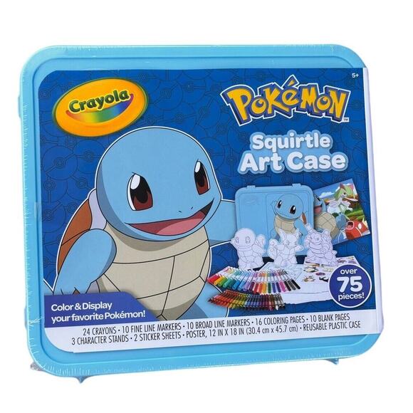 Pokemon Crayola Create & Color Coloring Art Case Squirtle, Child, 75 Pieces - Picture 1 of 1